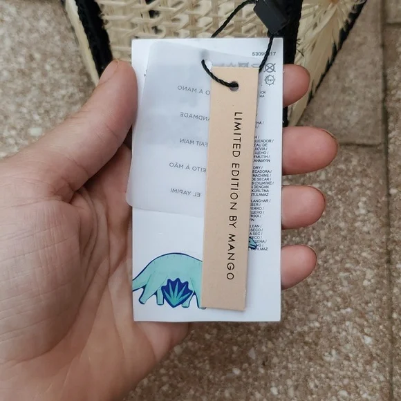 Mango bicolor raffia bag limited edition 2019 - Picture 7 of 10